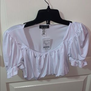 White detailed crop top